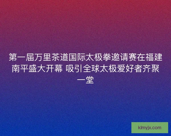 第一届万里茶道国际太极拳邀请赛在福建南平盛大开幕 吸引全球太极爱好者齐聚一堂