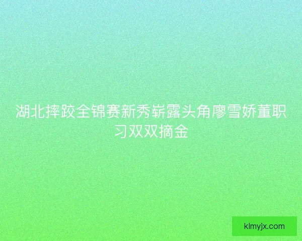 湖北摔跤全锦赛新秀崭露头角廖雪娇董职习双双摘金